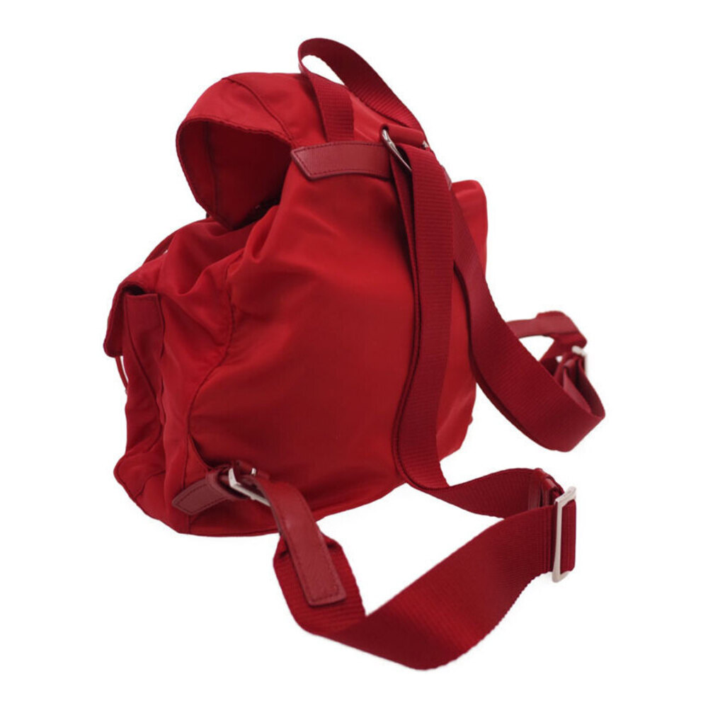 Prada Pocket Tessuto Backpack Red Rucksack Two Daybag